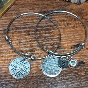 Inspirational Silver Bangle Bracelets